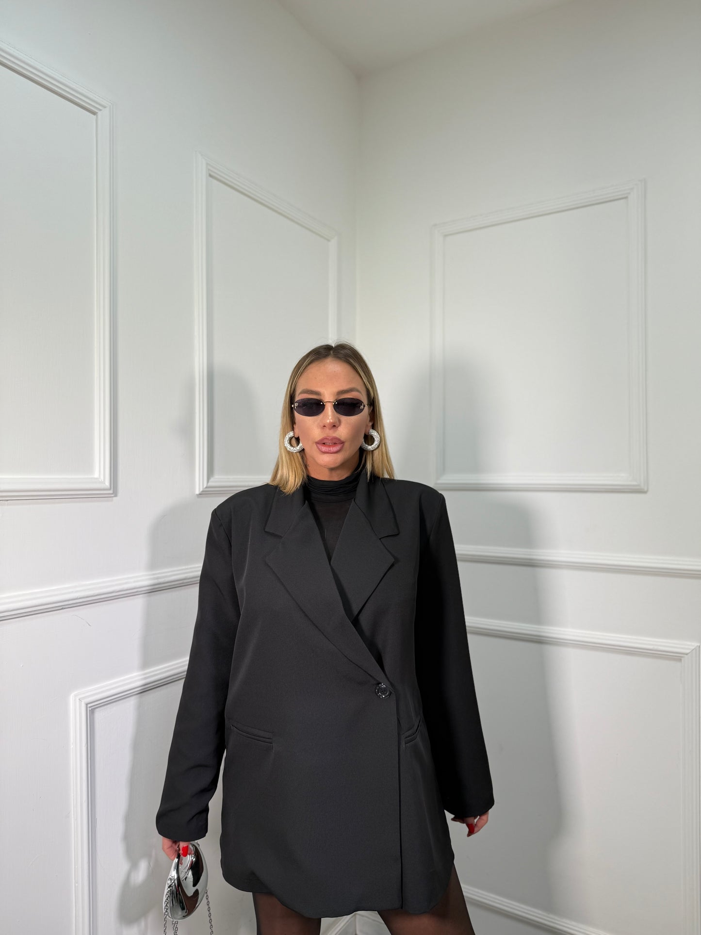 Abito giacca taglio asimmetrico Attico nero 42672