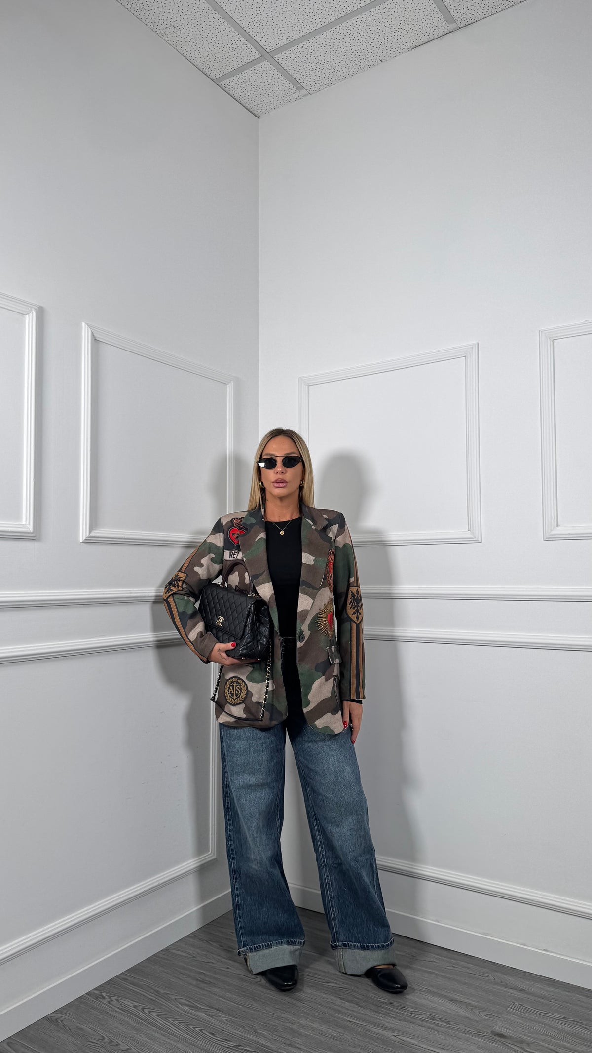 Blazer con spalline militare Cuore Sacro 23982
