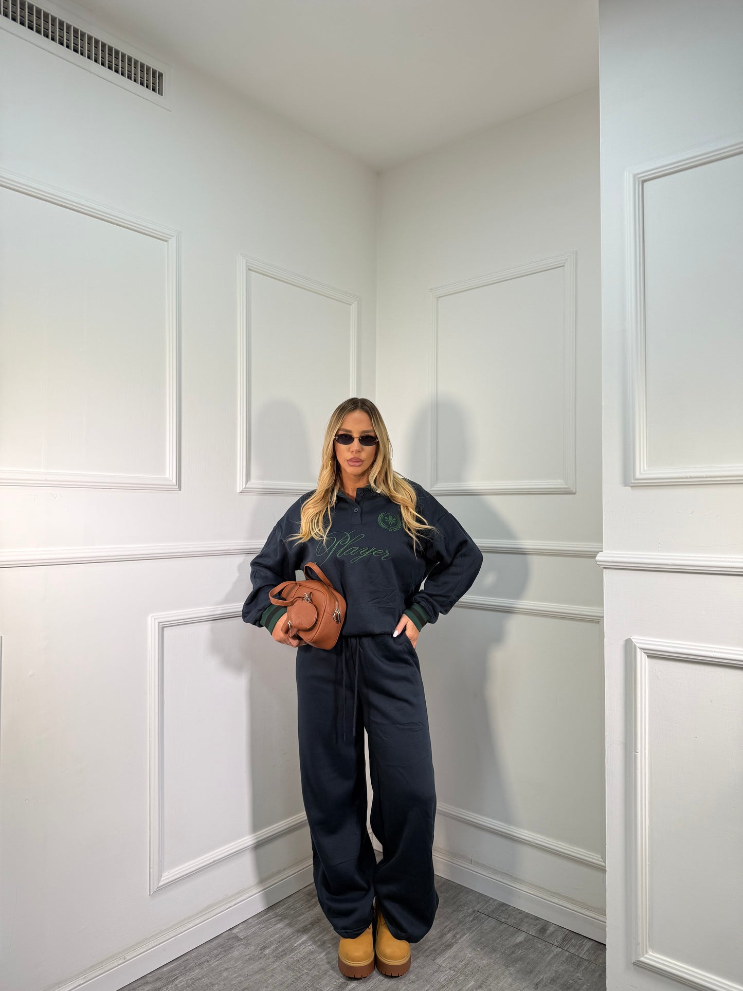 Coordinato in tuta Player blu navy rt701