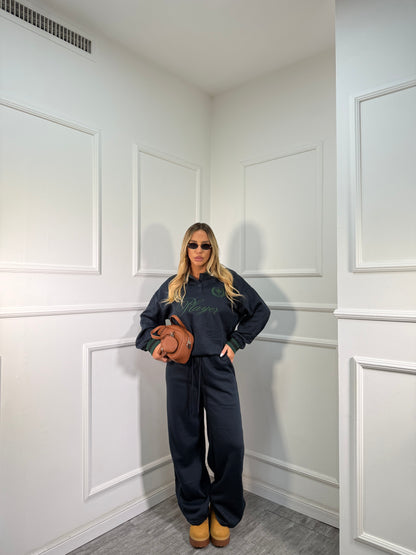 Coordinato in tuta Player blu navy rt701