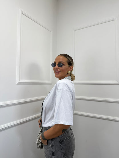 T-shirt spalline con foulard Etró (foulard nero) by justwest 2625t