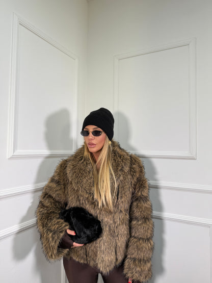 Ecofur con inserti in ecopelle Alaska nocciola l8010