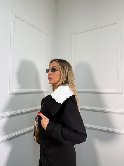 Coordinato tuta Teddy nero 22658