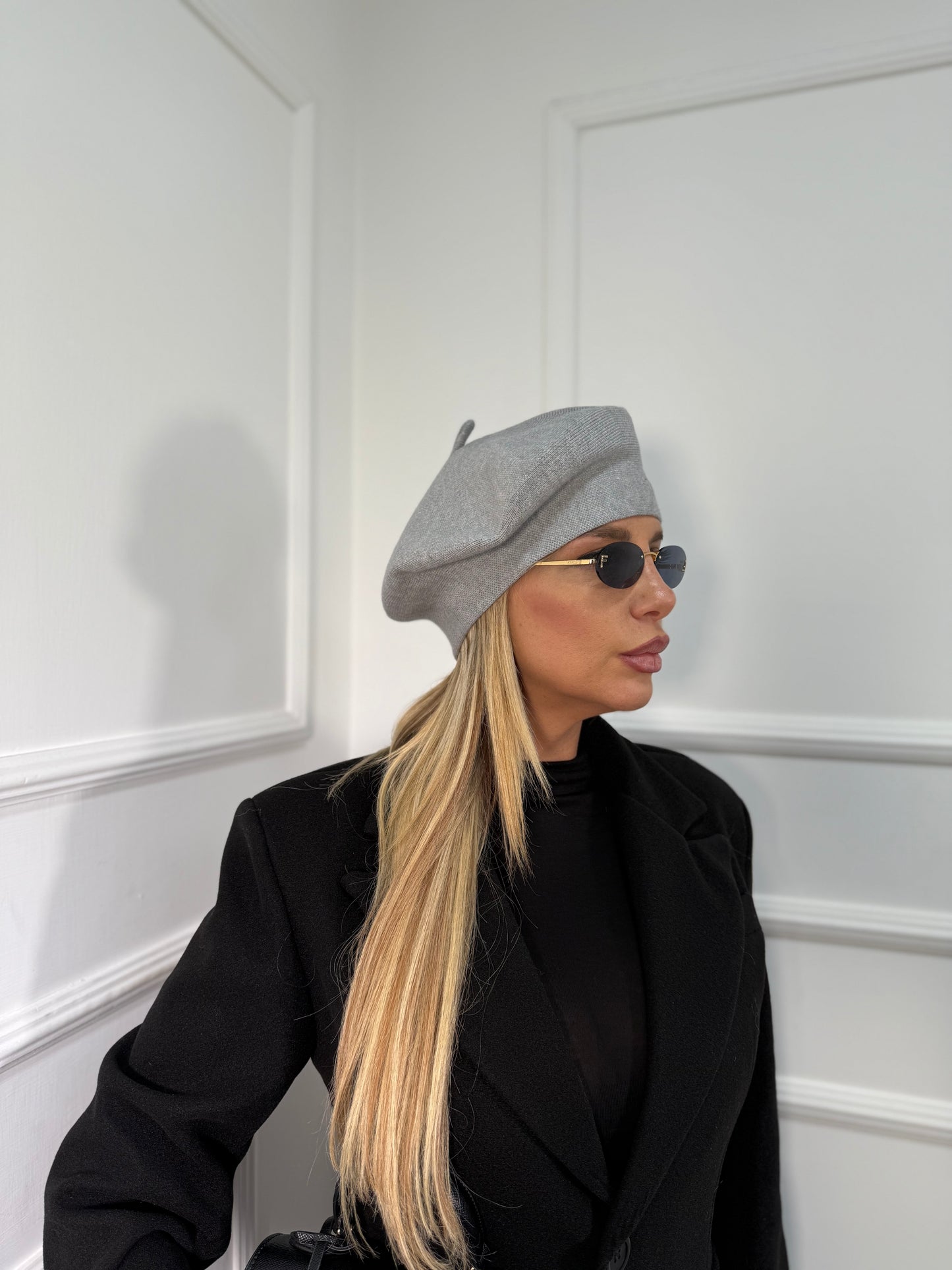 Basco parigino lana rasata grigio