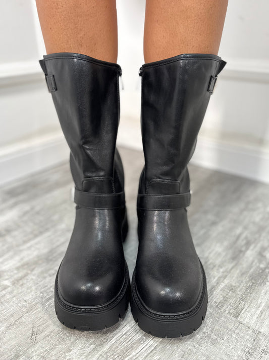 Stivale in ecopelle Davinson nero HJ908