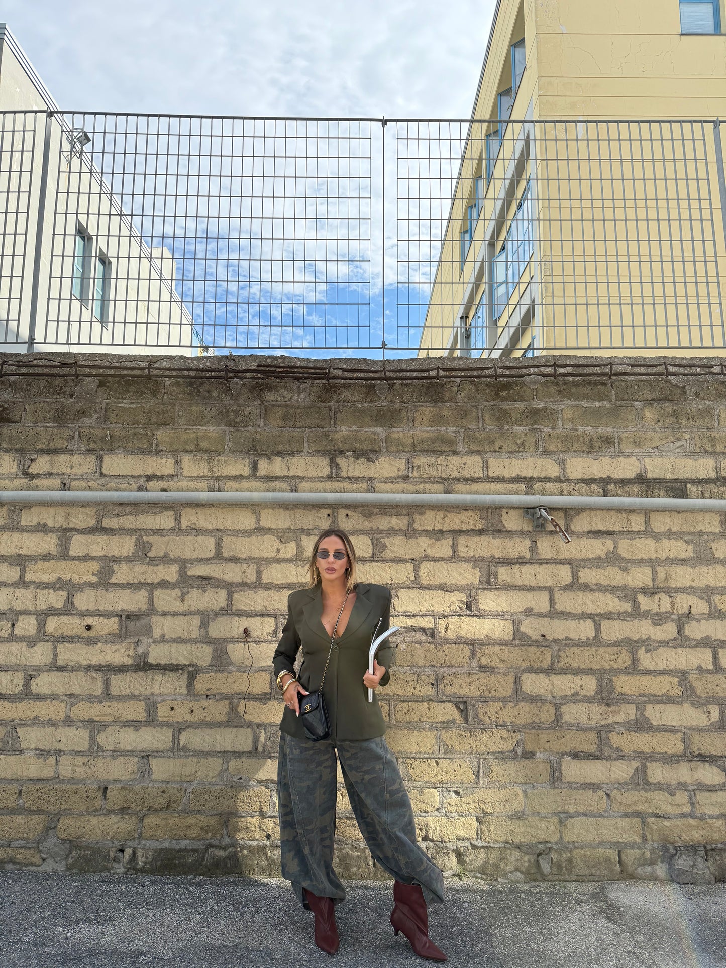 Blazer con spalline Corinne verde kiwi 22586