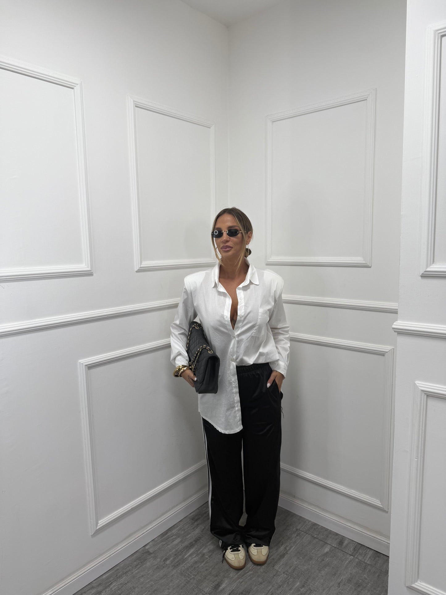 Pantatuta palazzo banda laterale Travel nero 96052