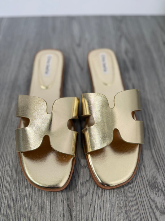 Ciabatta ecopelle gold c0959