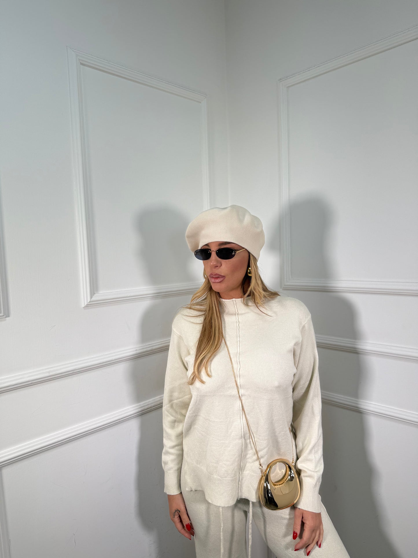 Coordinato lana rasata Winter panna 022