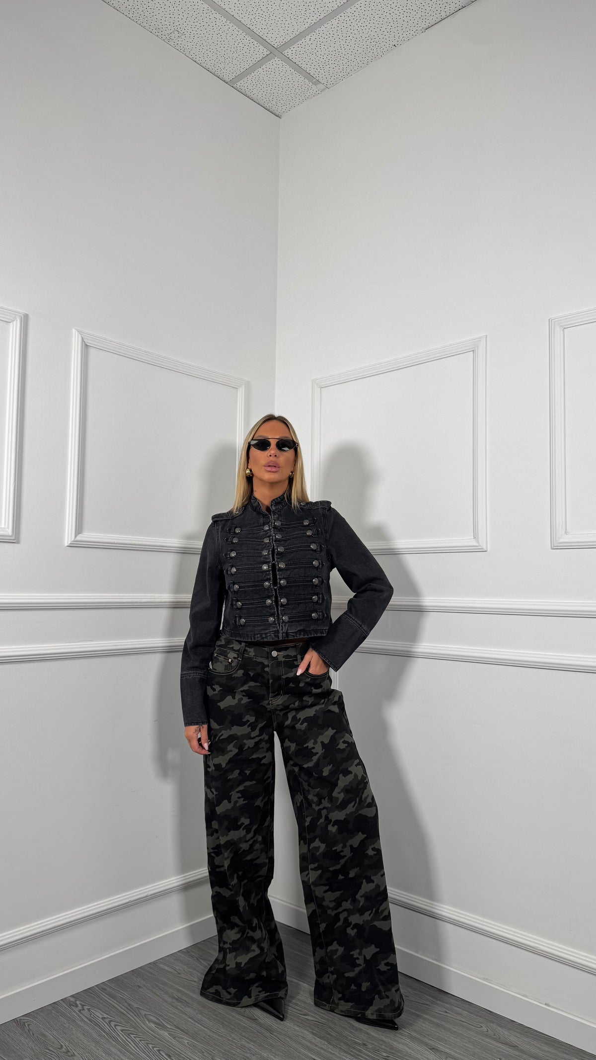 Jeans palazzo militare Vale zg2709