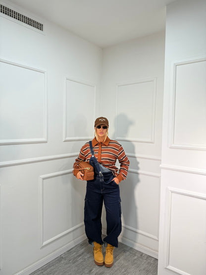 Salopette in denim cargo Chelsea lavaggio scuro 7006