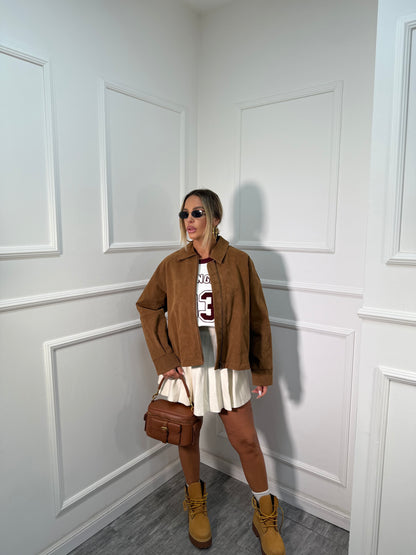 Bomber eco camoscio Greta cuoio 9184sc