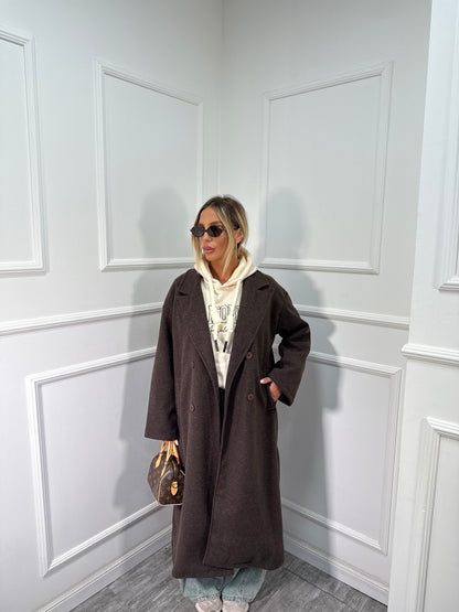 Cappotto oversize lana cotta New Yorker cioccolato 88793