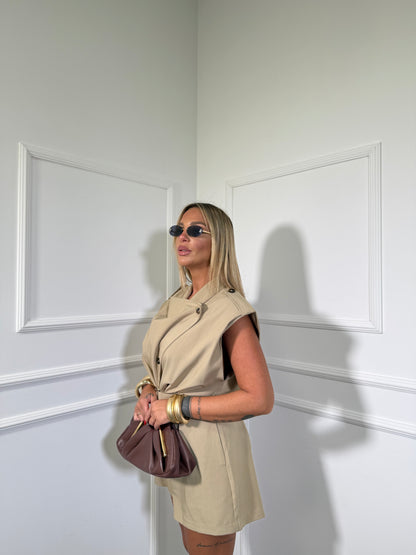 Jumpsuit con spalline Scarlett beige 2806