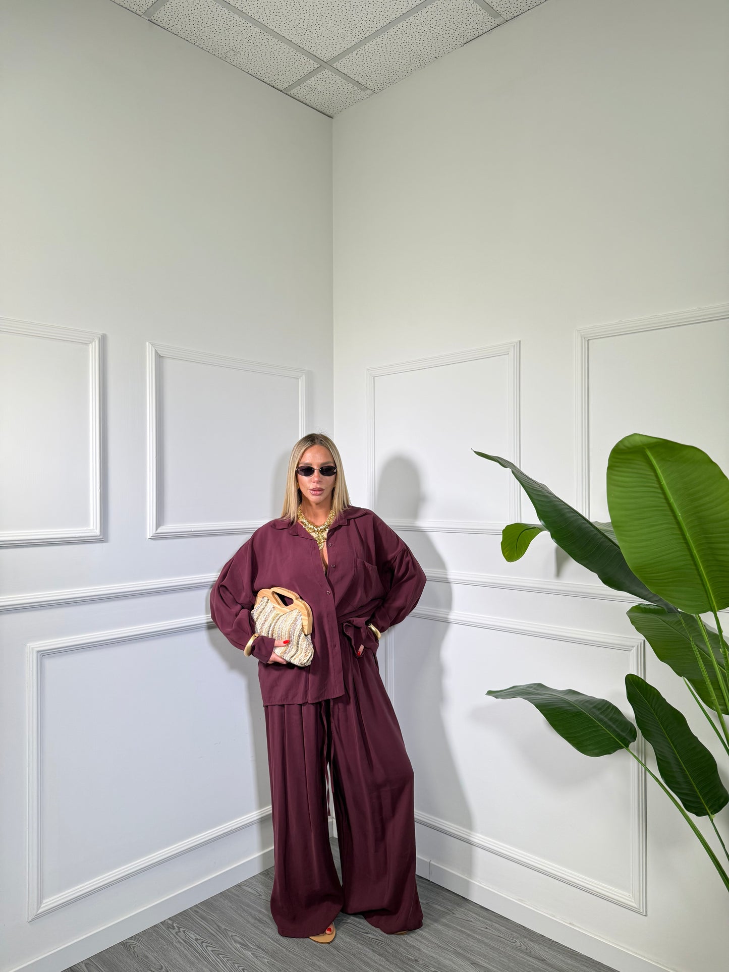 Coordinato in viscosa CURVY Berry (vari colori) 268090