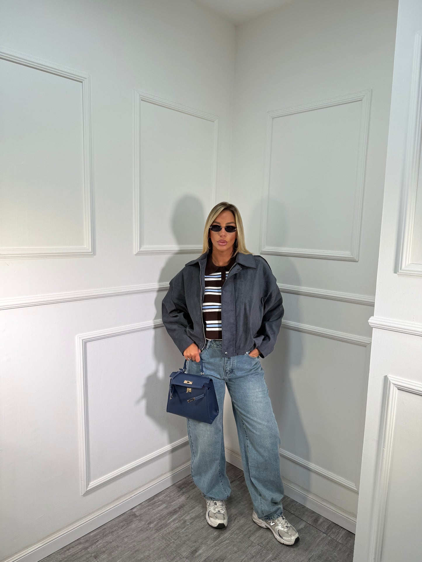 Bomber ecocamoscio Columbia grigio antracite gi50677