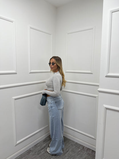 Jeans dad fit lavaggio chiaro t26556