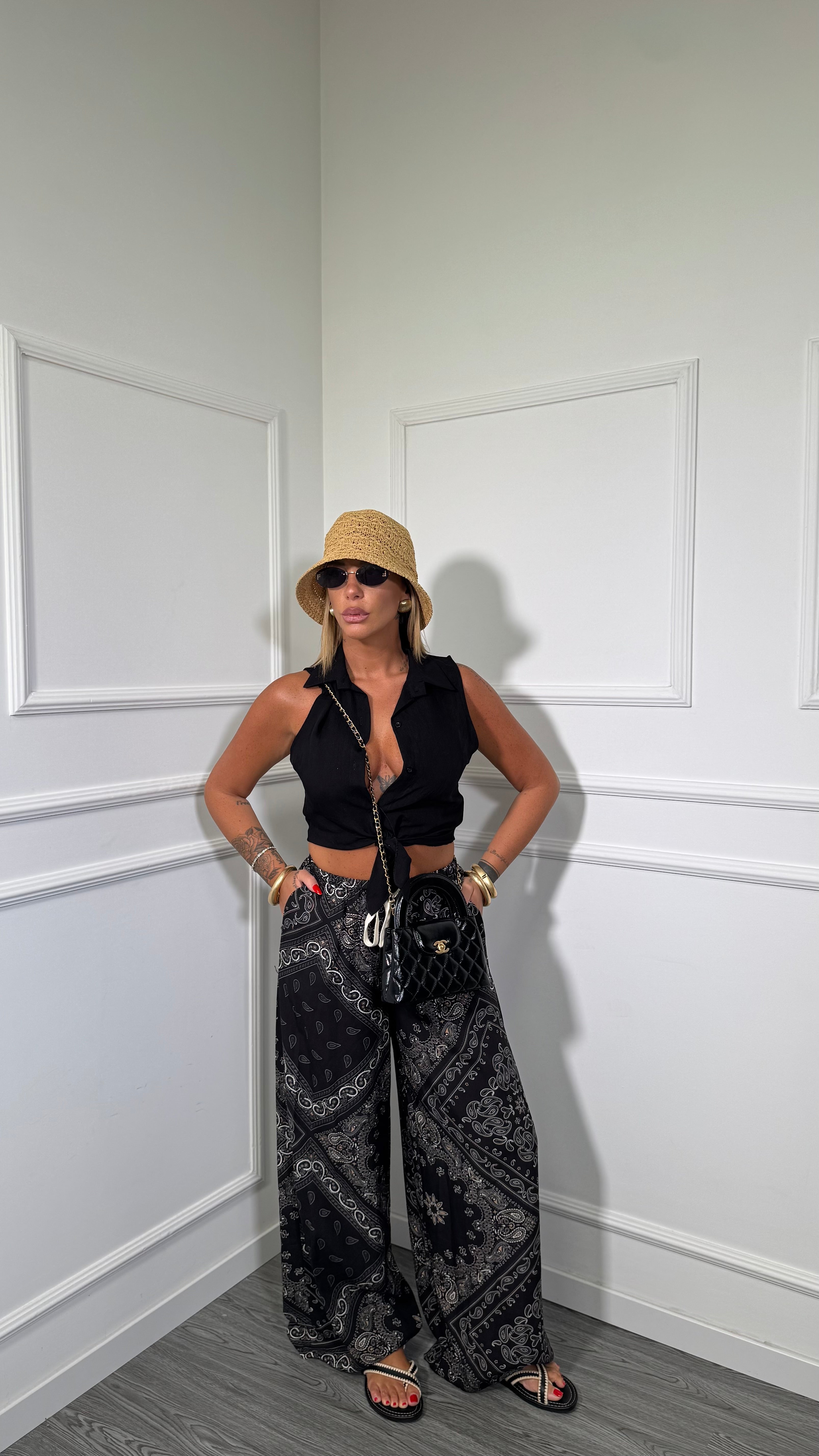Pantaloni fantasia bandana Hermana nero 710388