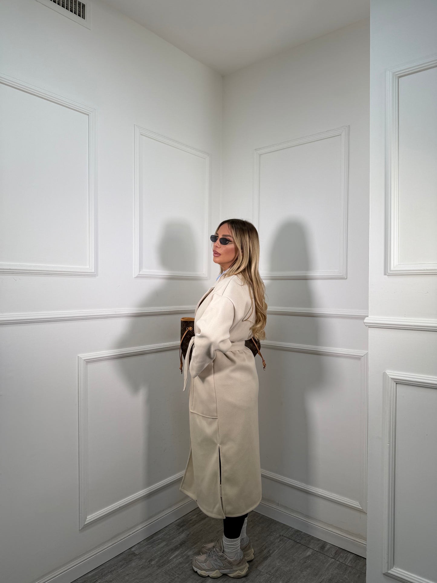 Cappotto in panno Bruxelles panna 22623