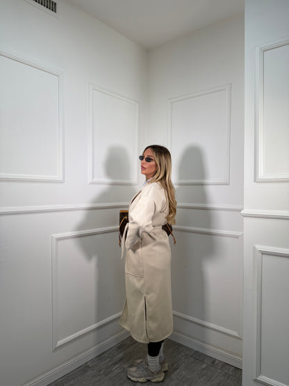 Cappotto in panno Bruxelles panna 22623