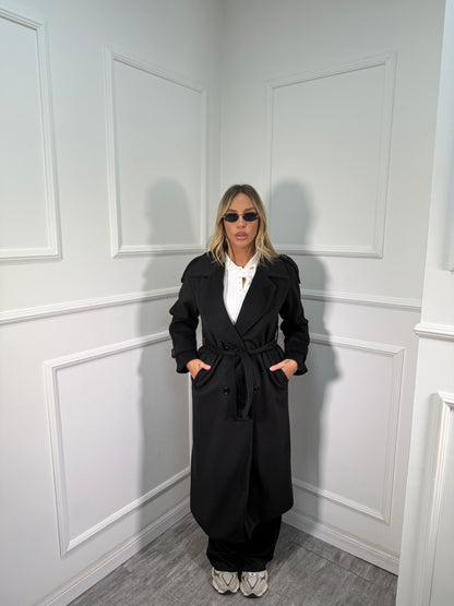 Cappotto in panno Marielle nero D385