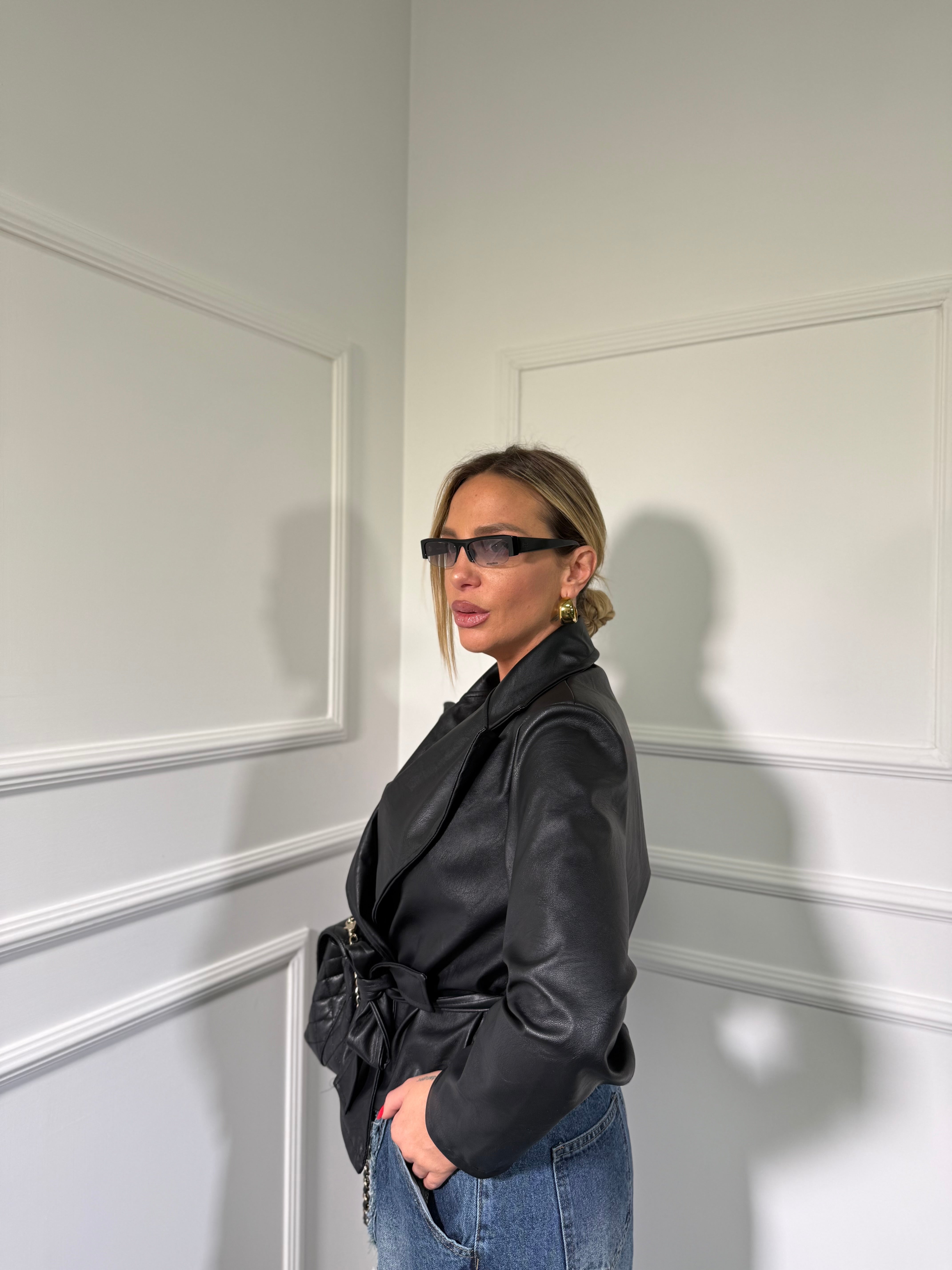 Giacca ecopelle avvitata con spalline Jamilia (vari colori) 9940