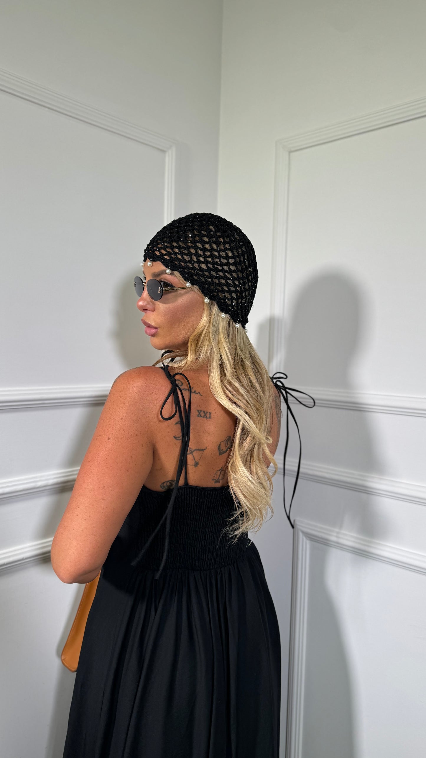 Abito midi misto lino (curvy) Ariel nero 333