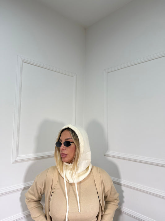 Balaclava in lana panna