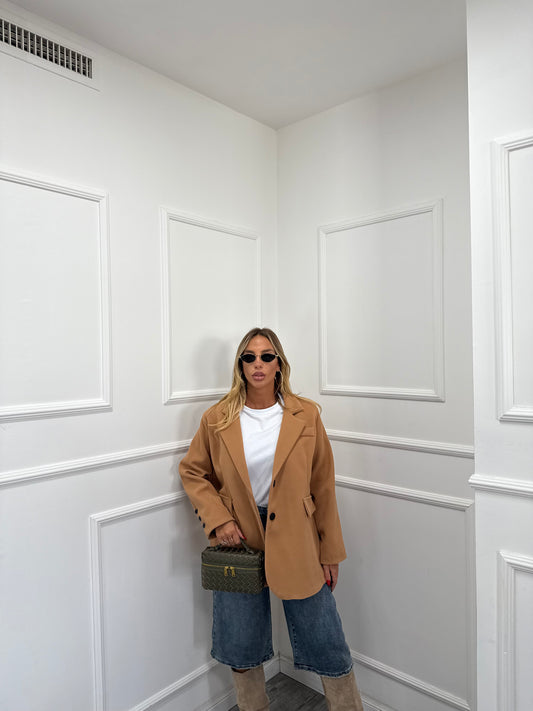 Blazer coat in panno oversize Must Have camel 22305