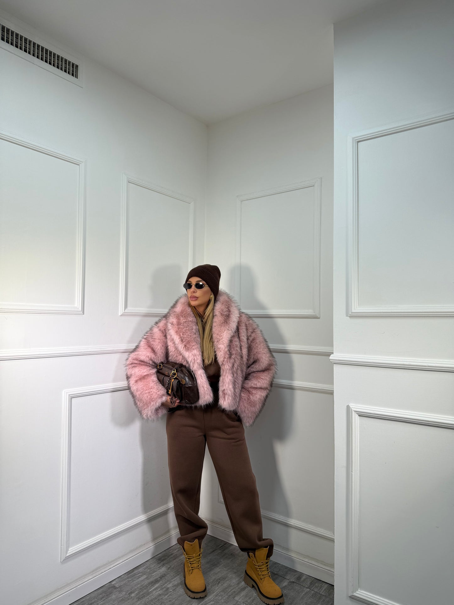 Ecofur Moscow rosa/cacao 68639