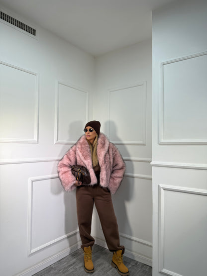 Ecofur Moscow rosa/cacao 68639