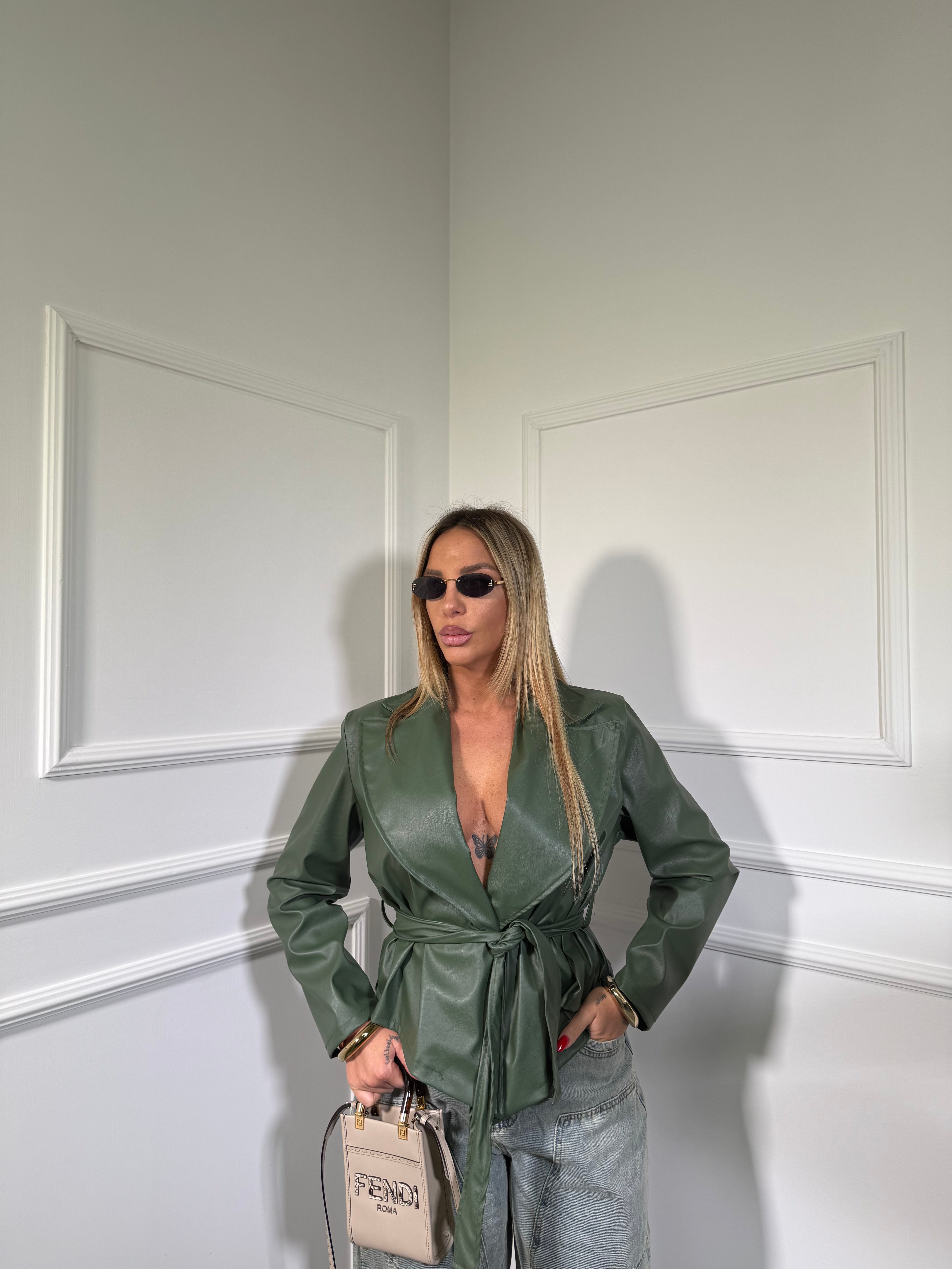 Giacca ecopelle avvitata con spalline Jamilia (vari colori) 9940