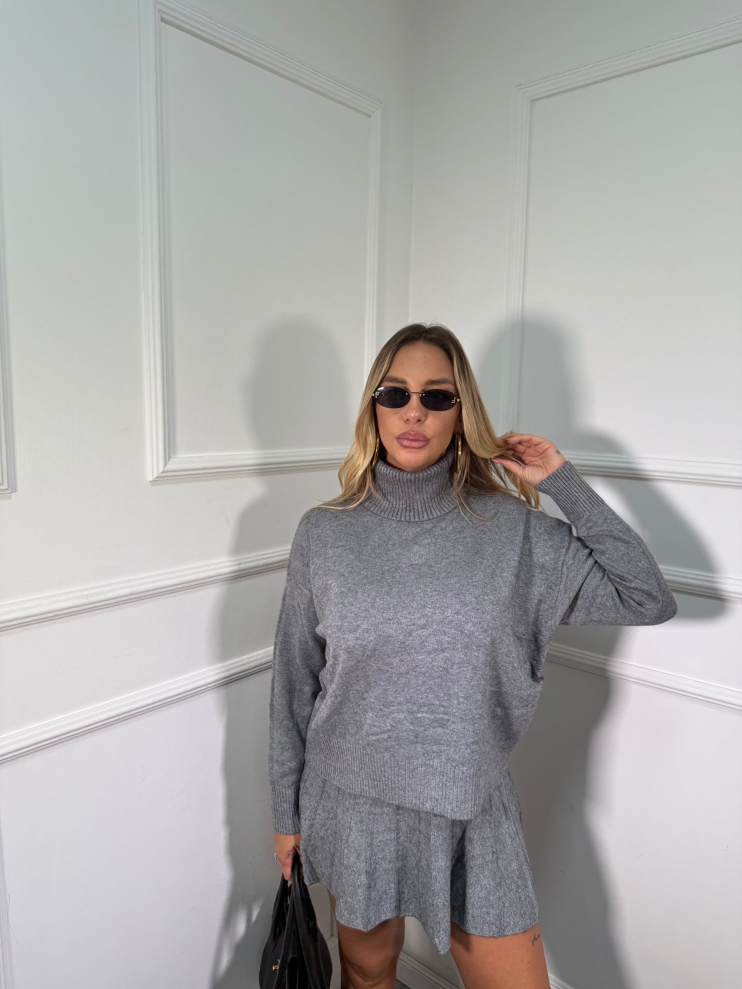 Coordinato lana rasata Paris grigio G153