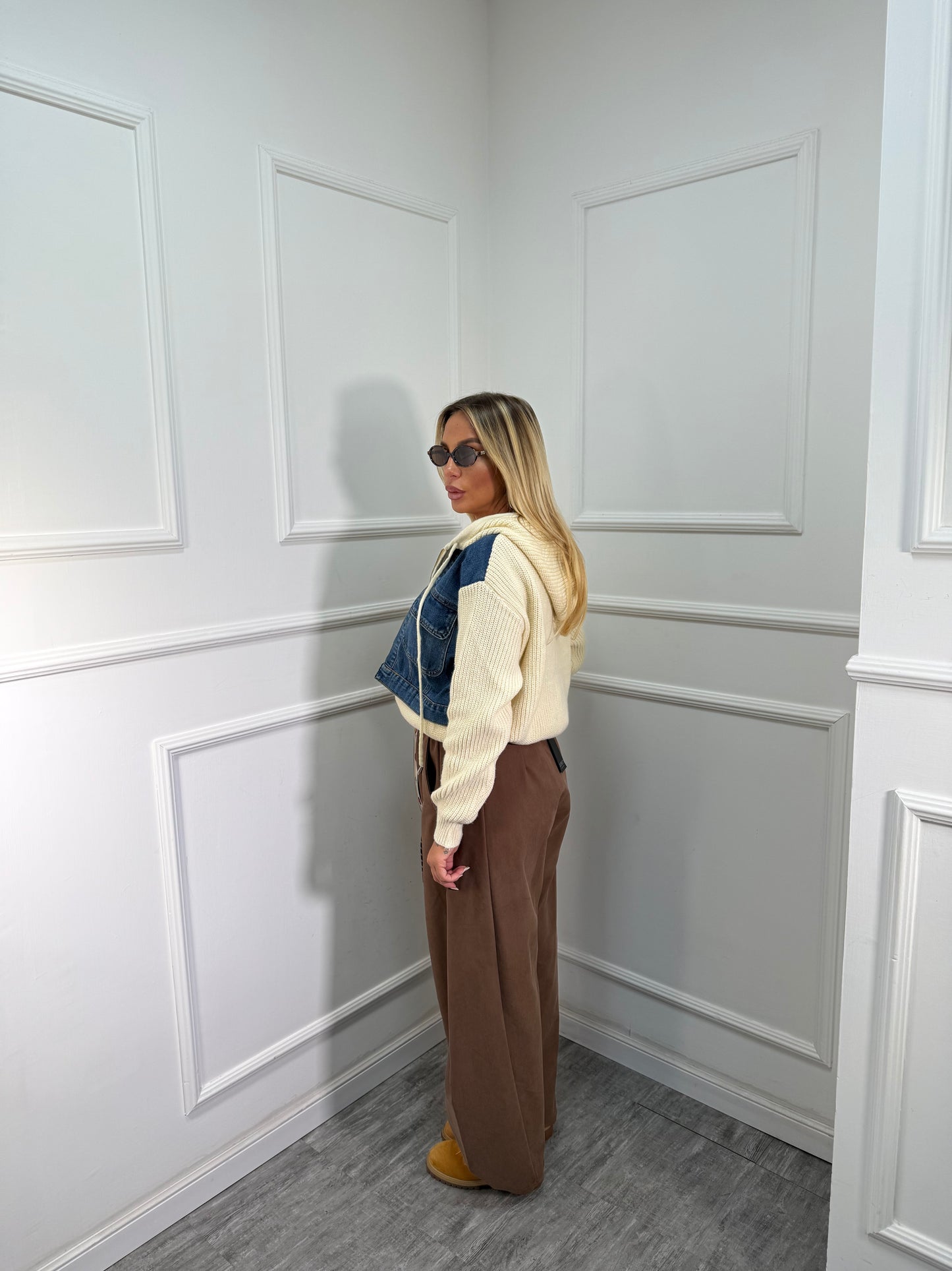 Pantaloni maxi balloon camel by justwest 2618p