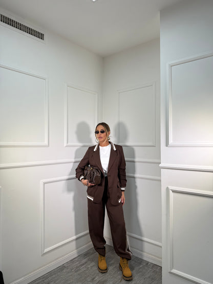 Tailleur bande laterali cioccolato 251088