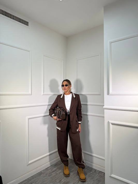 Tailleur bande laterali cioccolato 251088