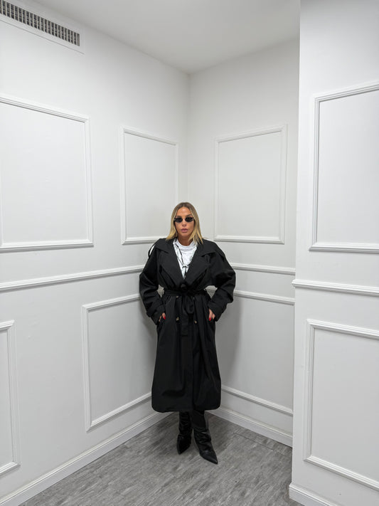 Trench London nero curvy 5927