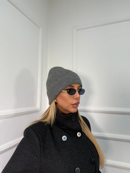 Cappello misto lana a costine Snow grigio