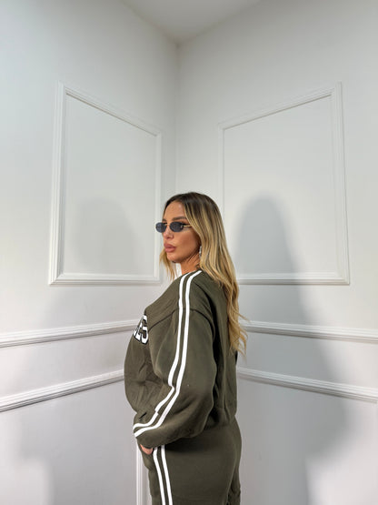 Coordinato in tuta Los Angeles verde oliva rt723