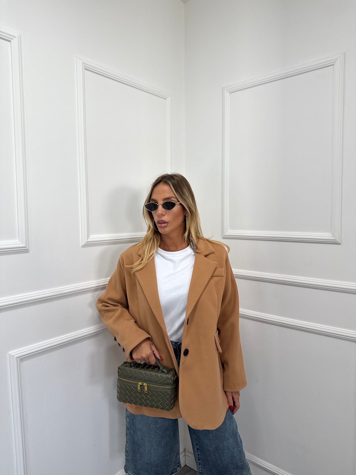 Blazer coat in panno oversize Must Have camel 22305