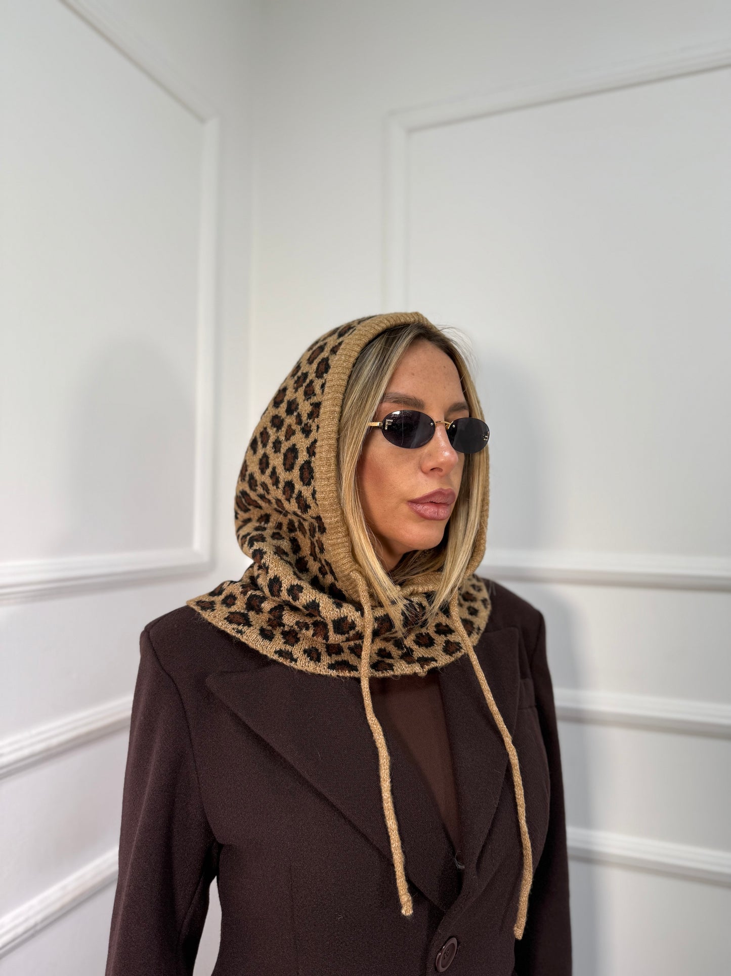 Balaclava in lana maculato