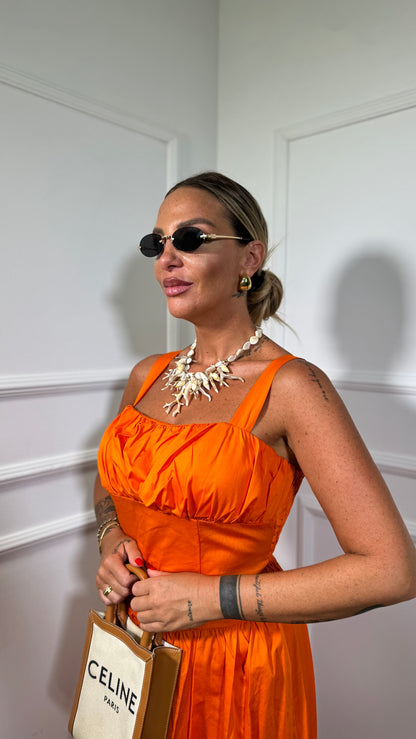 Abito midi in cotone Shila arancio 58202
