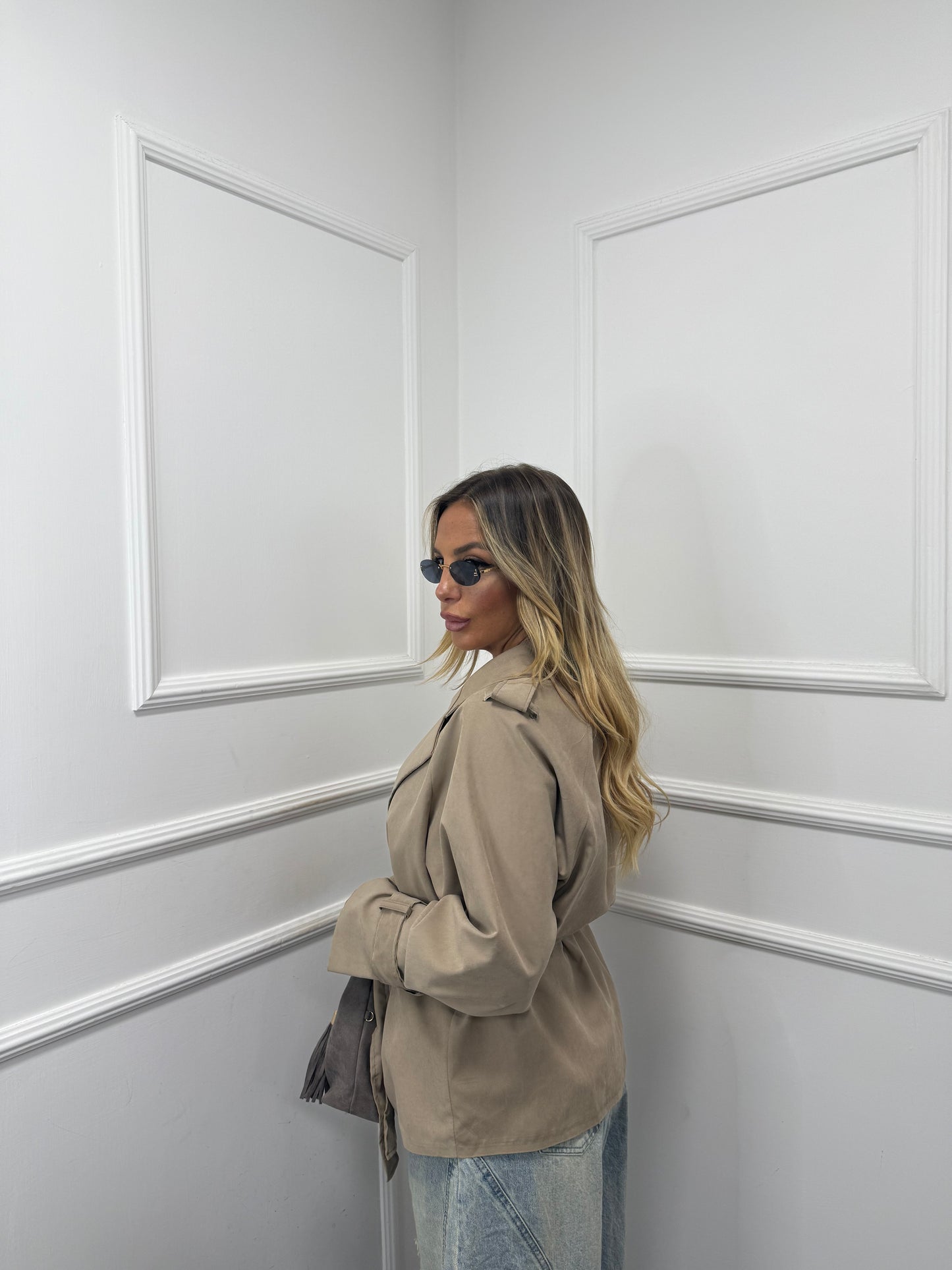 Trench con fusciacca Daisy Camel m13348