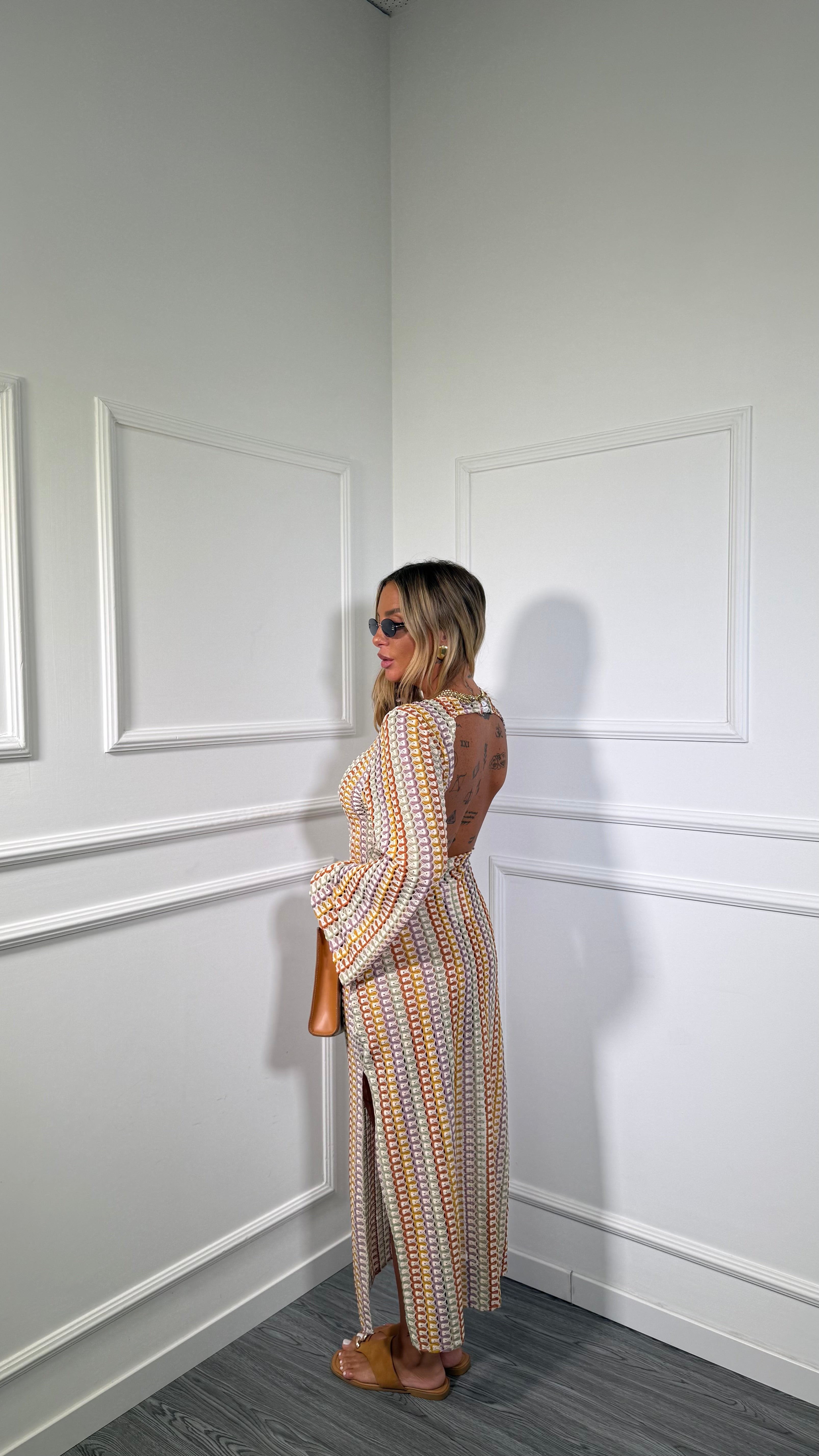 Abito midi traforato Malysia multicolor 0912