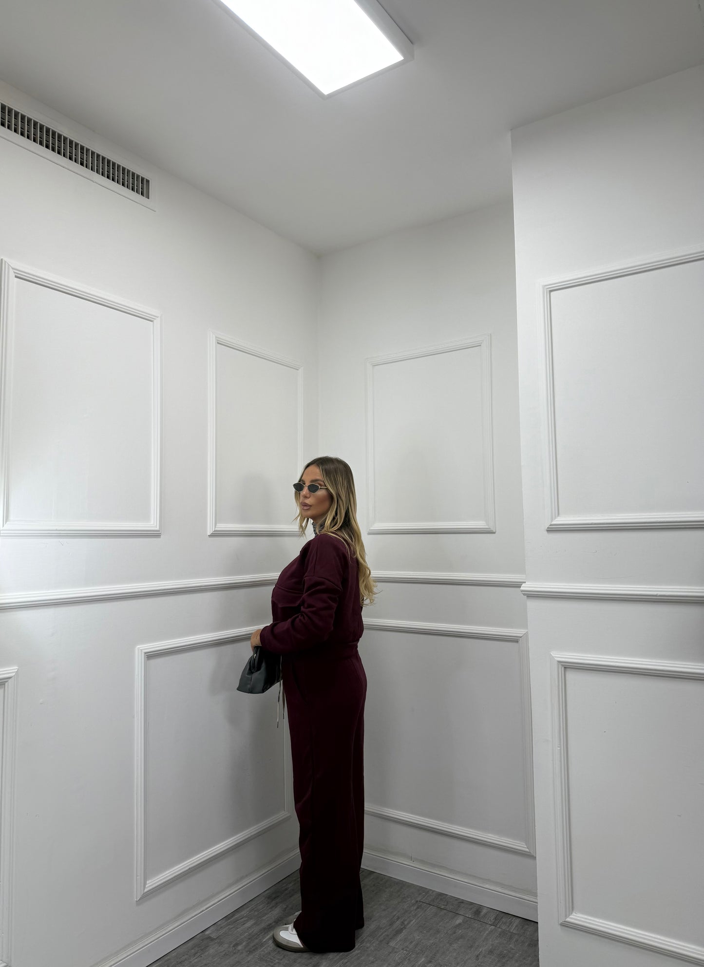 Coordinato in tuta Cozy bordeaux 25753