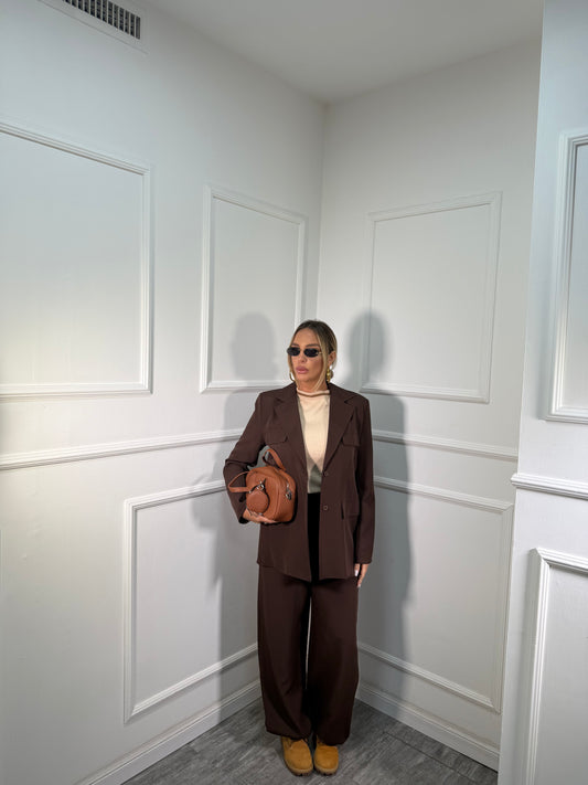 Tailleur balloon Eva cioccolato 4080