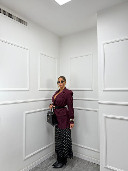 Longuette in satin e pizzo a pois Celine nera 7932