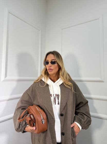 Maxicoat in tweed Favola 2.0 camel 22635