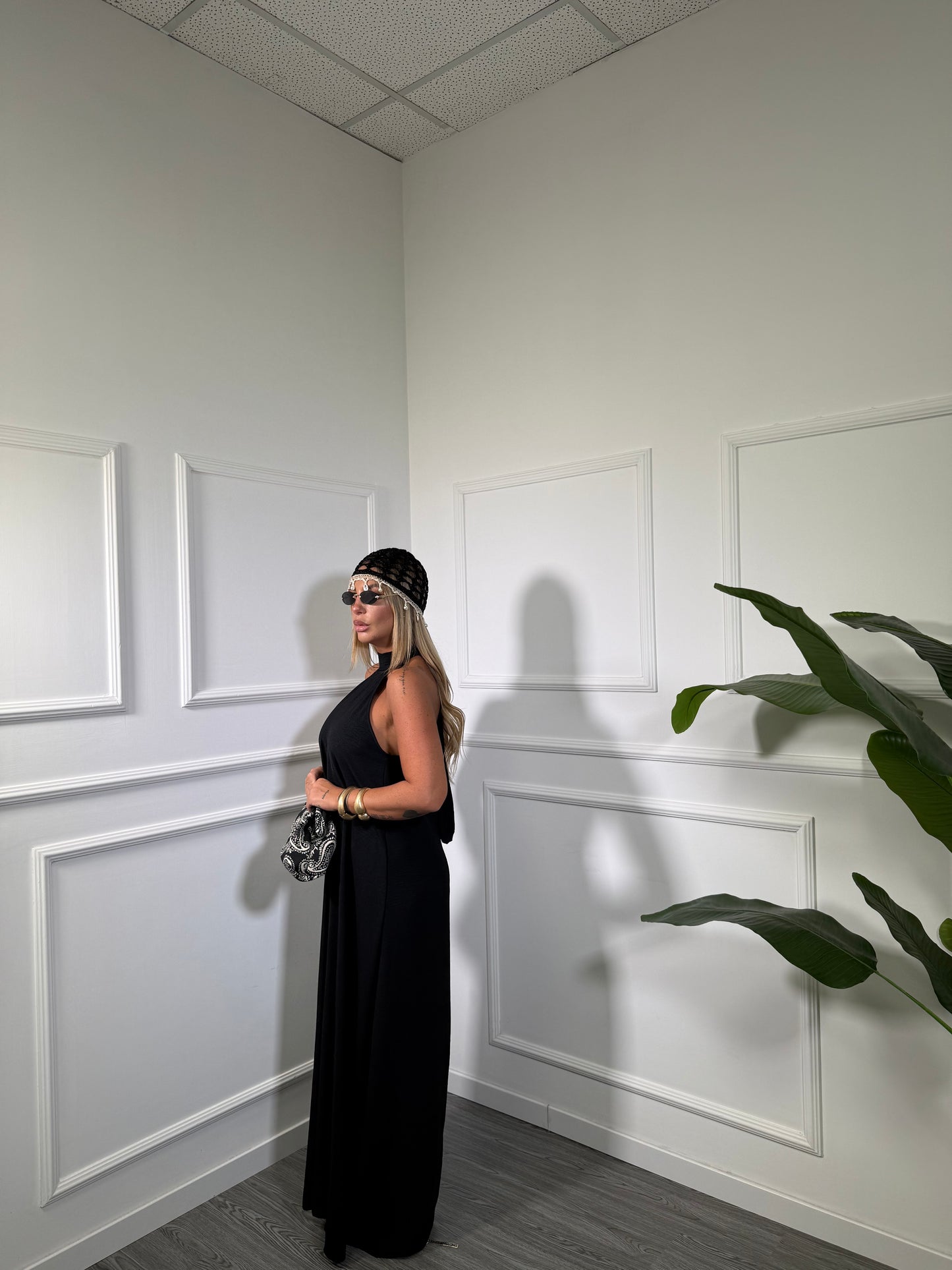 Abito midi scollo americano Selene (vari colori) 6125