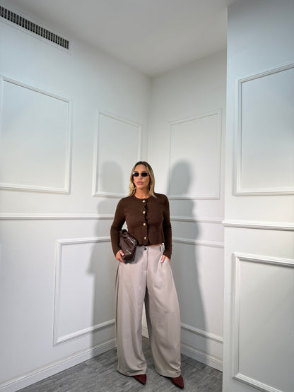 Pantaloni palazzo balloon Notting Hill sabbia m13356